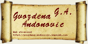 Gvozdena Andonović vizit kartica